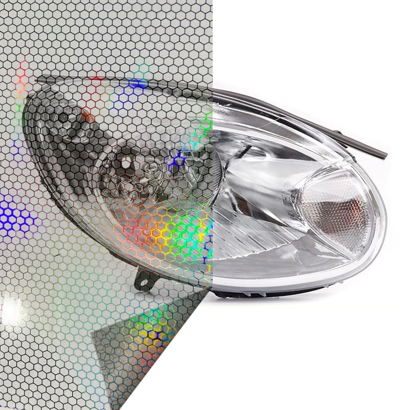 Стикер за фарове на автомобил с лазерен мрежест дизайн, декоративен филм за задните светлини и филм за промяна на цвета на фаровете за мъгла (Бранд: Cheshjong; Материал: PVC)