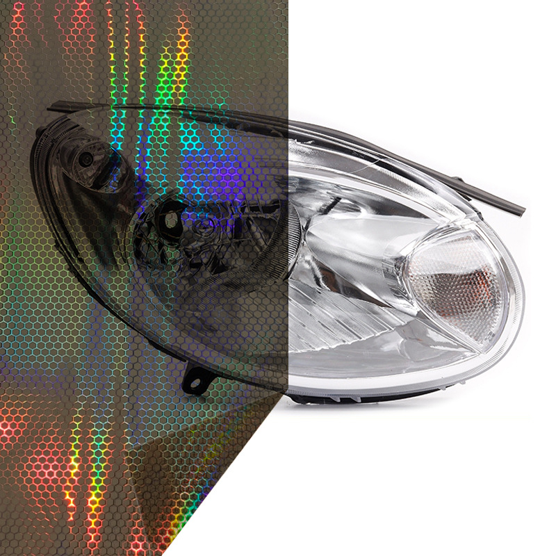 Стикер за фарове на автомобил с лазерен мрежест дизайн, декоративен филм за задните светлини и филм за промяна на цвета на фаровете за мъгла (Бранд: Cheshjong; Материал: PVC)