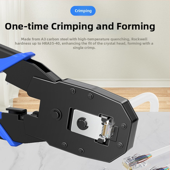 Krimpovacie kliešte na sieťové káble RJ45, Cat5–Cat8, profesionálnej úrovne, úsporný dizajn, materiál A3 oceľ, domáca testovacia súprava