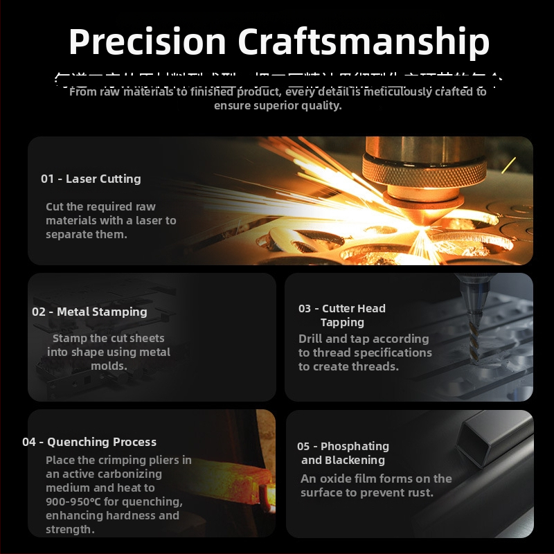 Krimpovacie kliešte na sieťové káble RJ45, Cat5–Cat8, profesionálnej úrovne, úsporný dizajn, materiál A3 oceľ, domáca testovacia súprava