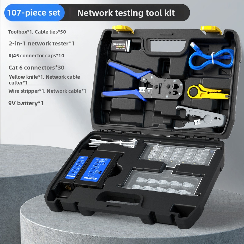 Krimpovacie kliešte na sieťové káble RJ45, Cat5–Cat8, profesionálnej úrovne, úsporný dizajn, materiál A3 oceľ, domáca testovacia súprava