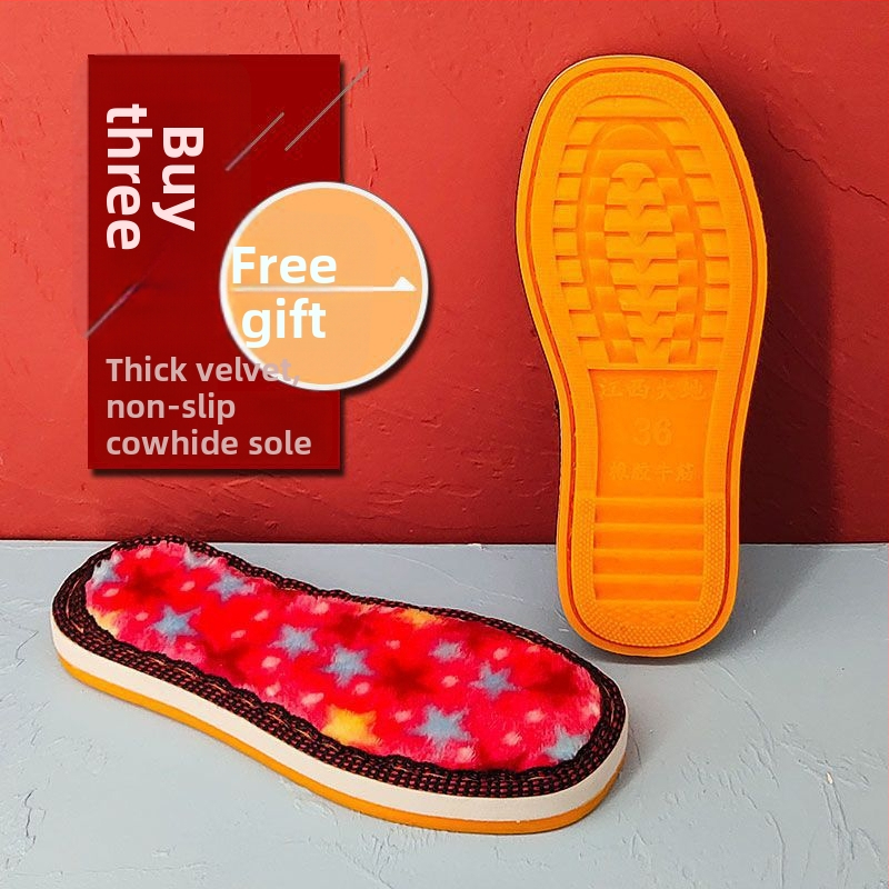 Ръчно изработени вълнени подметки за обувки, неплъзгащи, дебели, пролетни, усещане за естествена кожа