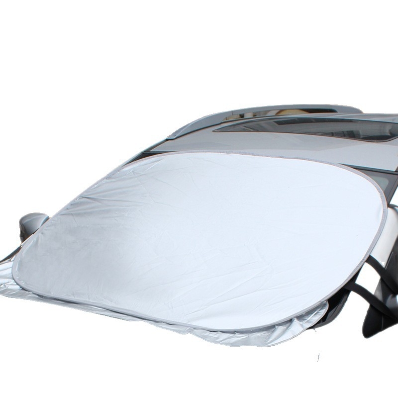 Auto sjenilo za prednje staklo, flokirana aluminijska folija, snap-in ugradnja, prikladno za opće modele, moguć tisk logotipa