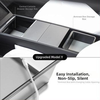 Tesla Model Y središnja kutija za ETC – vodootporan plastični organizator za naslon za ruku