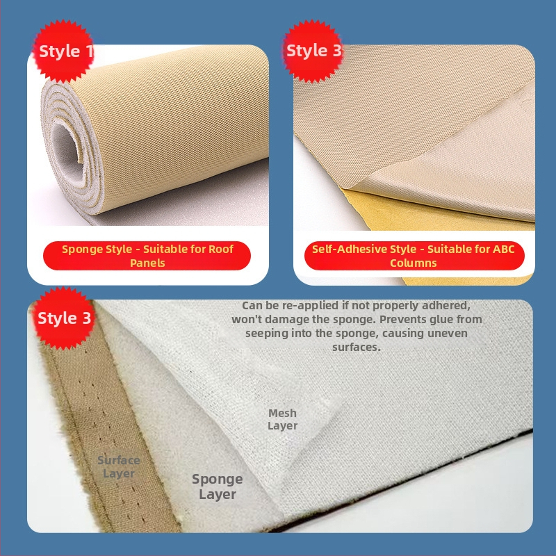 Επιδιόρθωση και ανακαίνιση υφάσματος οροφής αυτοκινήτου με επένδυση από σφουγγάρι