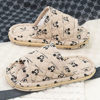 Dječje unutarnje papuče za kućnu upotrebu, za djecu 1–3 godine, trostruka platnena potplata, protuklizne i tihe, s crtanim uzorkom