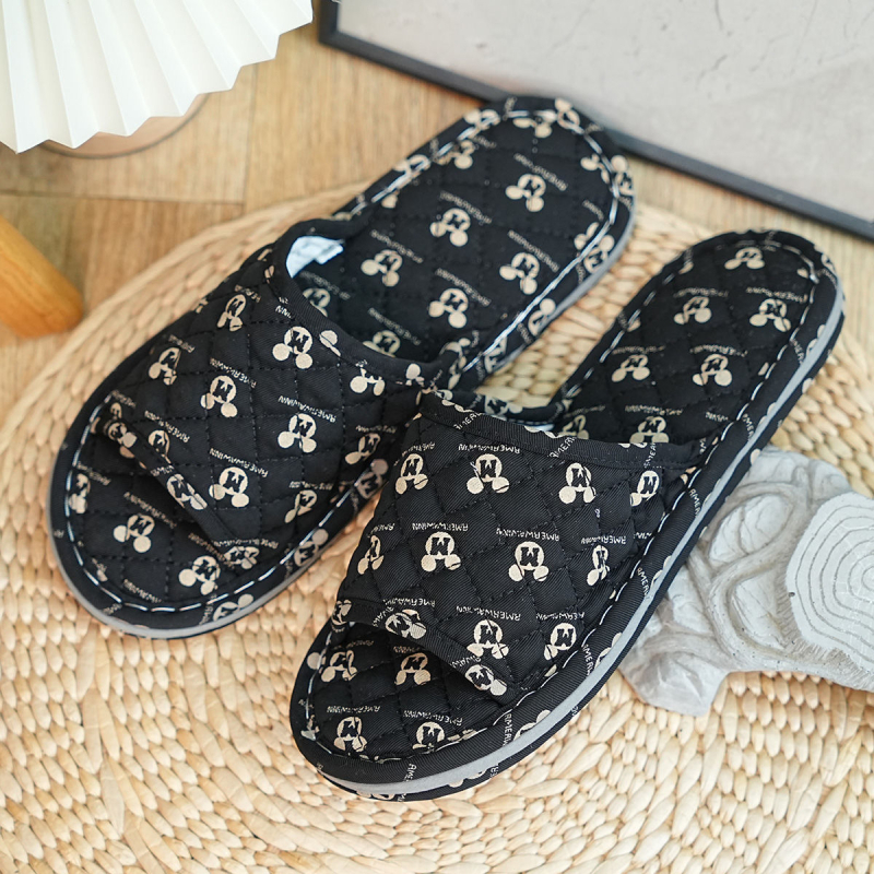 Dječje unutarnje papuče za kućnu upotrebu, za djecu 1–3 godine, trostruka platnena potplata, protuklizne i tihe, s crtanim uzorkom