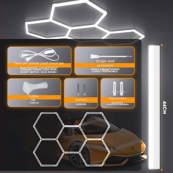 LED panel pre detailovanie auta s deväťpolovou mriežkou, prachotesný, vhodný do garáže a autoumyvárne