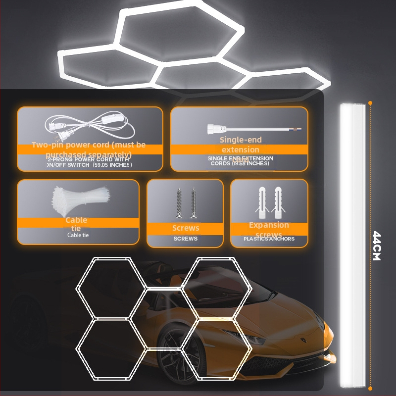LED panel pre detailovanie auta s deväťpolovou mriežkou, prachotesný, vhodný do garáže a autoumyvárne