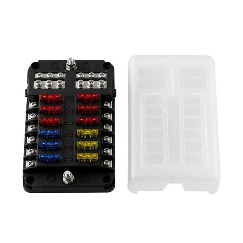 YOUWO 6-kanalna LED kutija osigurača, vodootporan marine panel osigurača za 12V/24V auta i brodova