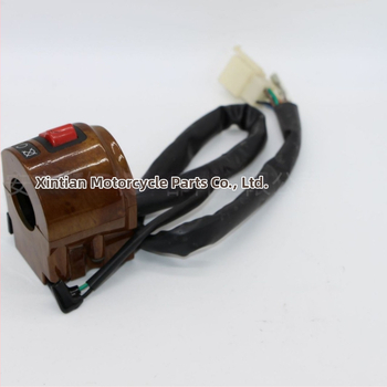 Sada prepínačov riadenia motorky so ľavým a pravým klaksónom, štartovacím a vypínacím tlačidlom; značka HADA, model 1, spracovanie na mieru