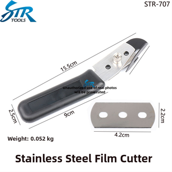 Autó fóliázáshoz vágó eszköz, diafragmás kés, rozsdamentes acéllemez, Str márka, alkalmas kijelzővédőkhöz