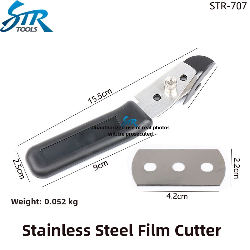 Autó fóliázáshoz vágó eszköz, diafragmás kés, rozsdamentes acéllemez, Str márka, alkalmas kijelzővédőkhöz