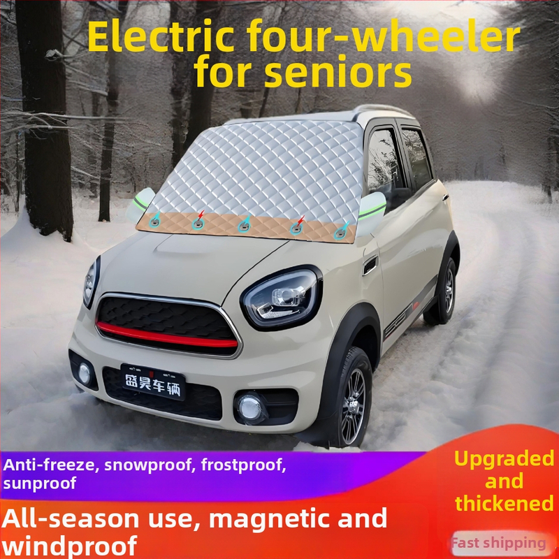 Automobilová ochrana proti snehu a slnku pre predné sklo, magnetické upevnenie, zosilnené polokrytovanie, bavlna‑vlna materiál, univerzálne použitie, bez prispôsobenia