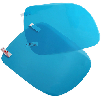 Hátsó tükör eső- és páramentesítő film; Anyag: PP fólia; Ragasztás: paszta; Modell: hátsó tükör eső- és páramentesítő film