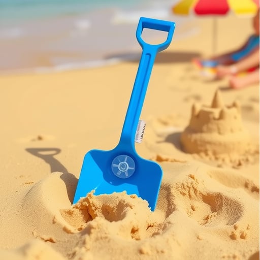 Dječji set lopatica za plažu – kopanje i oblikovanje pijeska; Materijal: PP; Pakiranje: mrežasta torba; Pogodno za dob 4–6 godina.