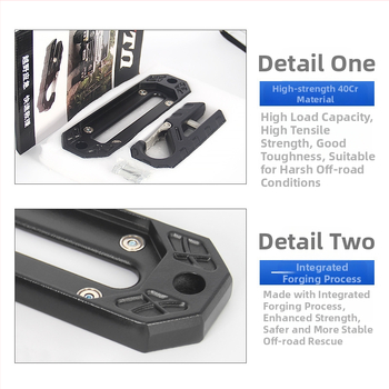 Winch Rope Guide за Tank 300 и Haval H9, офроуд аксесоар за предна броня, водеща ролка за въже на лебедка и кука за теглене