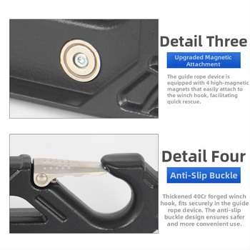 Winch Rope Guide за Tank 300 и Haval H9, офроуд аксесоар за предна броня, водеща ролка за въже на лебедка и кука за теглене