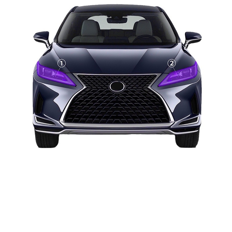 Lexus RX TPU prozirna folija za svjetla s promjenom boje ovisno o svjetlu, bijelo na ljubičastu i bijelo na crnu