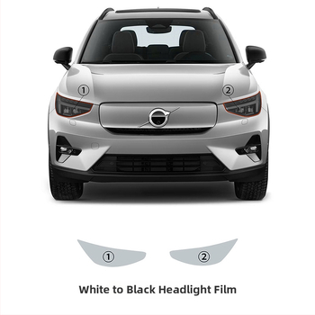 Prozirni TPU zaštitni film za svjetla Volvo XC40 uz kontrolu svjetla i promjenu boje: bijela–ljubičasta i bijela–crna