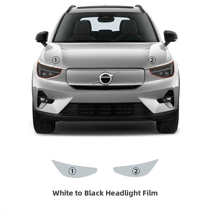 Prozirni TPU zaštitni film za svjetla Volvo XC40 uz kontrolu svjetla i promjenu boje: bijela–ljubičasta i bijela–crna