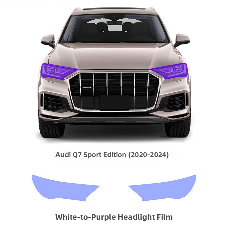 TPU zaštitna folija za Audi Q7 Sport Edition s promjenom boje pod svjetlom, bijelu na ljubičastu i bijelu na crnu