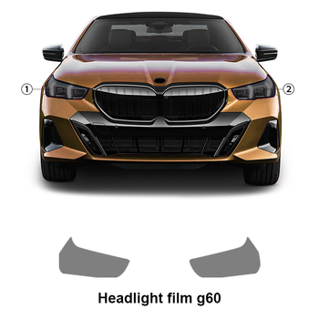 TPU prozirni zaštitni film za svjetla BMW 5. serije G60, promjena boje iz bijele u ljubičastu i iz bijele u crnu, debljina 7,5 mil, komplet za cijeli automobil, ljepilo osjetljivo na tlak