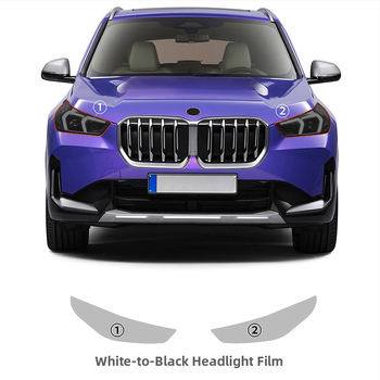 TPU zaštitna folija za svjetla s promjenom boje pod svjetlom: bijela-ljubičasta-bijela-crna, za BMW X1 U11 osnovni model