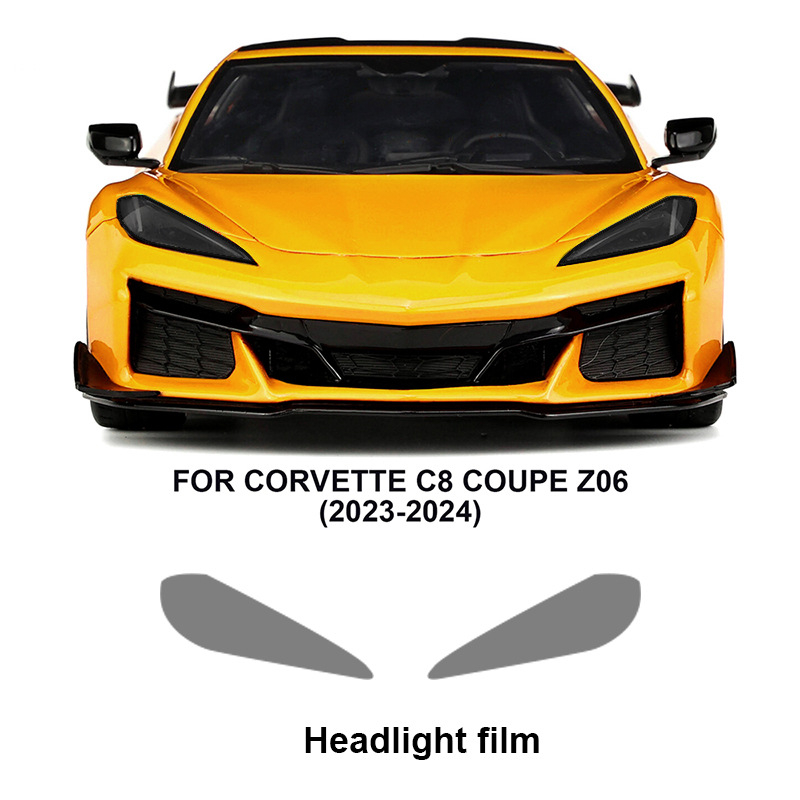 TPU zaštitni film za svjetla Corvette C8 s promjenom boje pod svjetlom (bijela na ljubičastu, bijela na crnu)