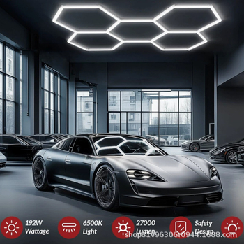 Huitong Q16 šesterokutno LED svjetlo za pranje auta i radionu, IP44 vodootporno, 120 lm/W, 220V, PC kućište