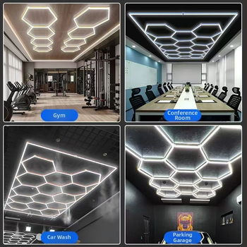 Huitong Q16 šesťuholníkové duté LED svetlo pre autoumyvárne a garáže, IP44, 120 lm/W, 220V, PC obal