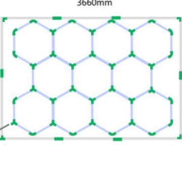 Huitong Q16 šesterokutno LED svjetlo za pranje auta i radionu, IP44 vodootporno, 120 lm/W, 220V, PC kućište