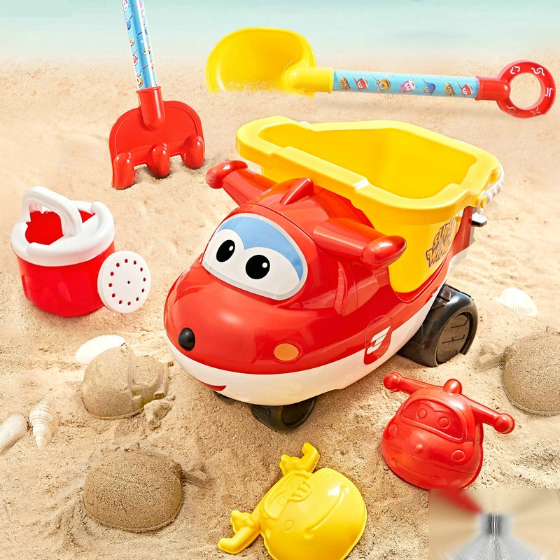 Xinxing 6-dijelni plastični plazni buggy set (Model 688-135) — uključuje alate za pijesak, pakirano mrežastom vrećom, za djecu 4–6 godina