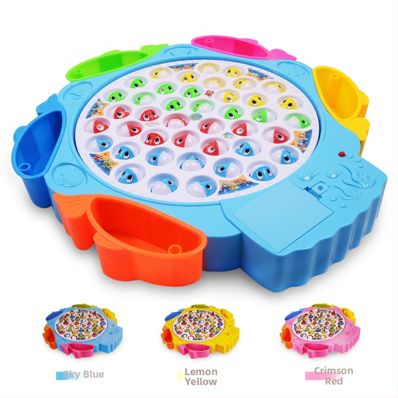 Elektromos horgászjáték gyerekeknek forgó zenés platformával - műanyag, 7–14 éveseknek