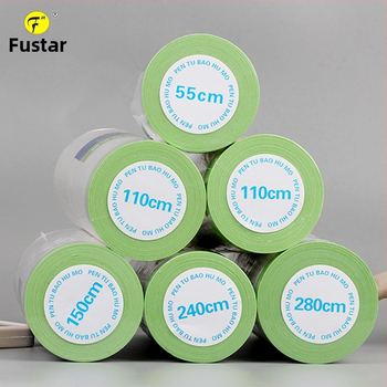 Masking film χαρτιού με χαμηλή κόλληση για βαφές με ψεκασμό – 0,6 μm πάχος; χαρτί + PE φιλμ; κόλλα Jinghua; υψηλή διαφάνεια; κατάλληλο για καλλιτεχνικούς τοίχους και προστασία επίπλων