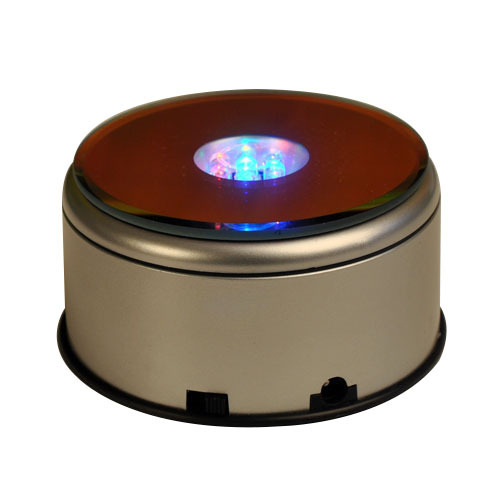 Βάση λαμπτήρα με περιστρεφόμενη μουσική – πλαστική βάση, κορεατικού στυλ, φινίρισμα Flash Silver, εκτυπωμένο λογότυπο