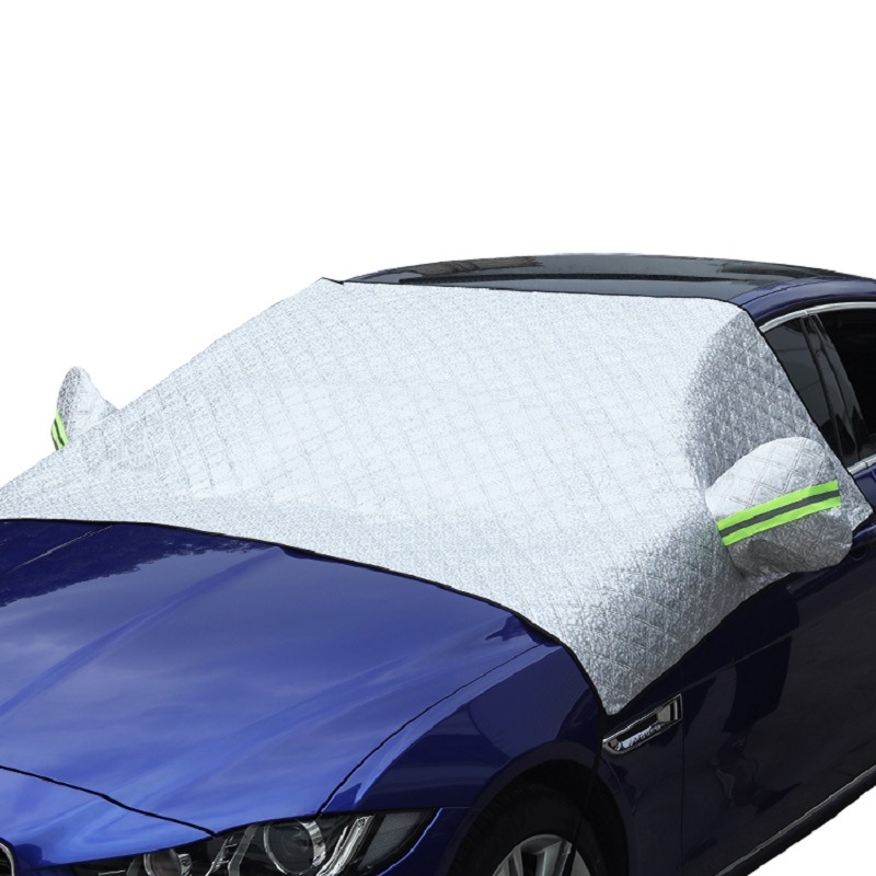 Pokrov snijega za prednje staklo automobila, debeli netkani materijal, univerzalna prilagodba, montaža karticom, 400 g