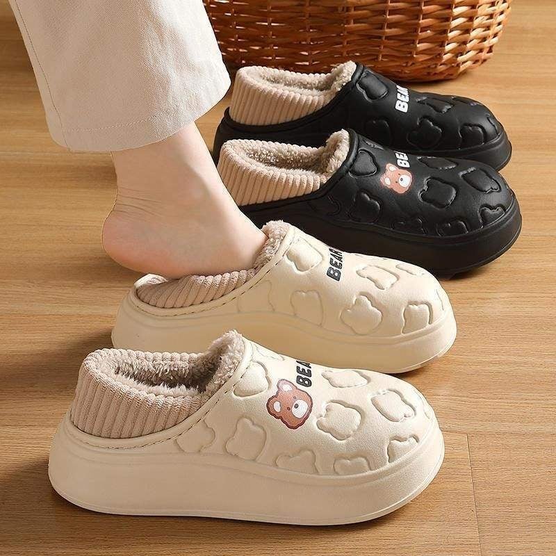 Papuci de iarnă pentru femei din PVC | Ușoare, talpă antiderapantă, Grosime talpă 0–3 cm, Toc plat