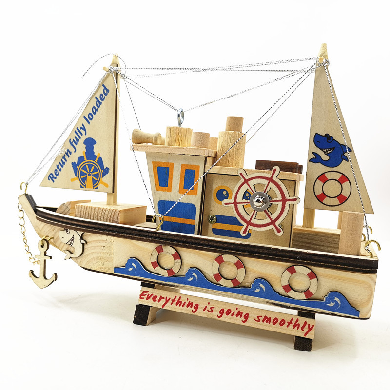Drveni glazbeni model piratskog broda – lotus drvo, ručna izrada, kineski stil, Tnukk