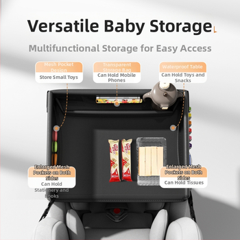 Auto dječji sigurnosni stol za blagovanje — kožna, sklopiva, vodootporna, prilagodljiva, višefunkcionalno skladištenje