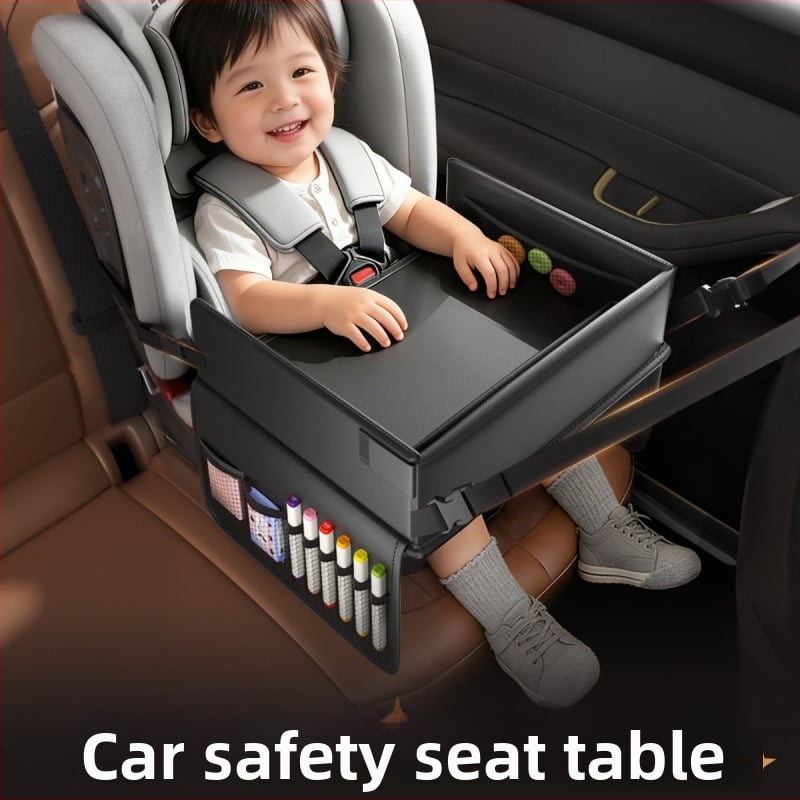 Auto dječji sigurnosni stol za blagovanje — kožna, sklopiva, vodootporna, prilagodljiva, višefunkcionalno skladištenje