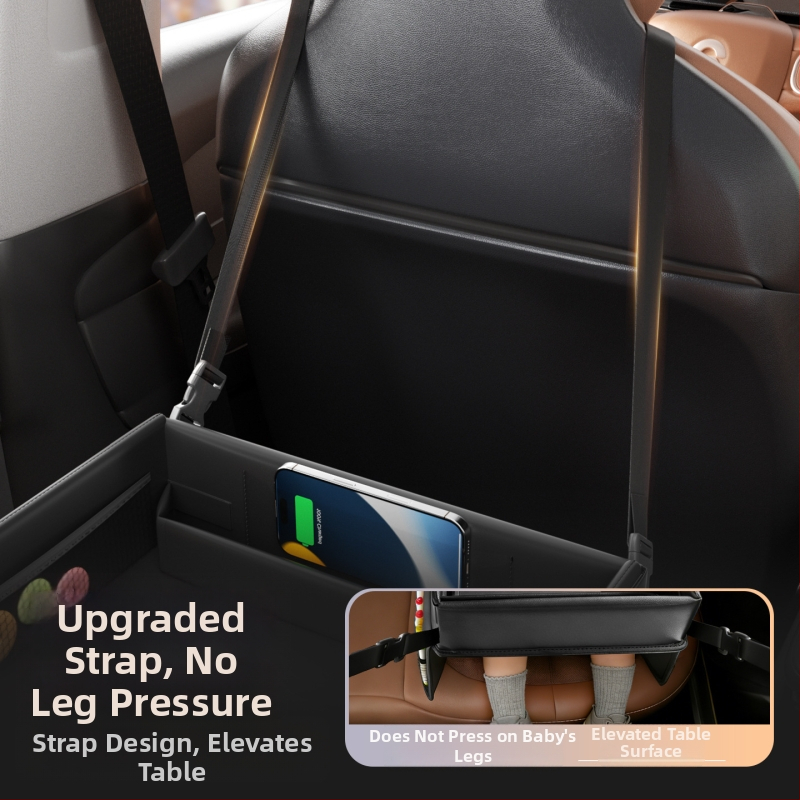 Auto dječji sigurnosni stol za blagovanje — kožna, sklopiva, vodootporna, prilagodljiva, višefunkcionalno skladištenje