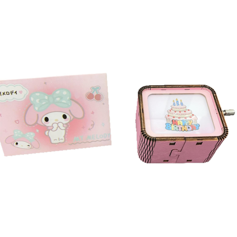 Ξύλινο κουτί μουσικής με χειροκίνητο κουρδισμό, UV εκτύπωση και δυνατότητα λογότυπου, κατάλληλο δώρο για γενέθλια, αποφοίτηση και πάρτι.