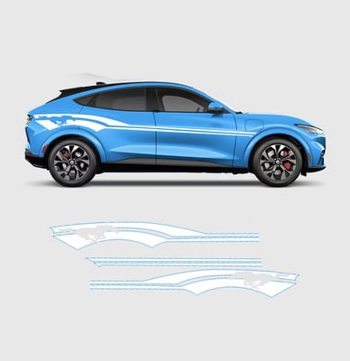 Set naljepnica za Ford Mustang Mach-E – Wild Horse motiv, samoljepljiv, prilagodljiv