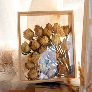 Ručno izrađen okvir za fotografije od suhog cvijeća, šuplji okvir od konzerviranog cvijeta ruže, 3D šuplji prozirni ukrasni materijali