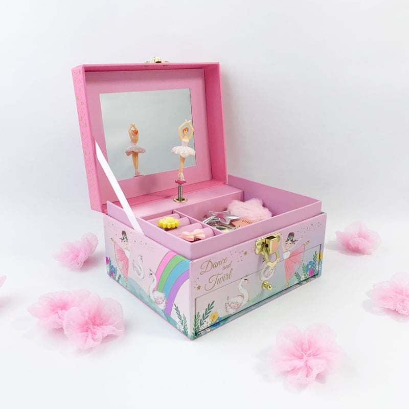 Παιδικό κουτί κοσμημάτων με μηχανικό μουσικό κουτί - Χαρτί, στυλ κινουμένων σχεδίων, Προσαρμόσιμο δώρο, Yiyu