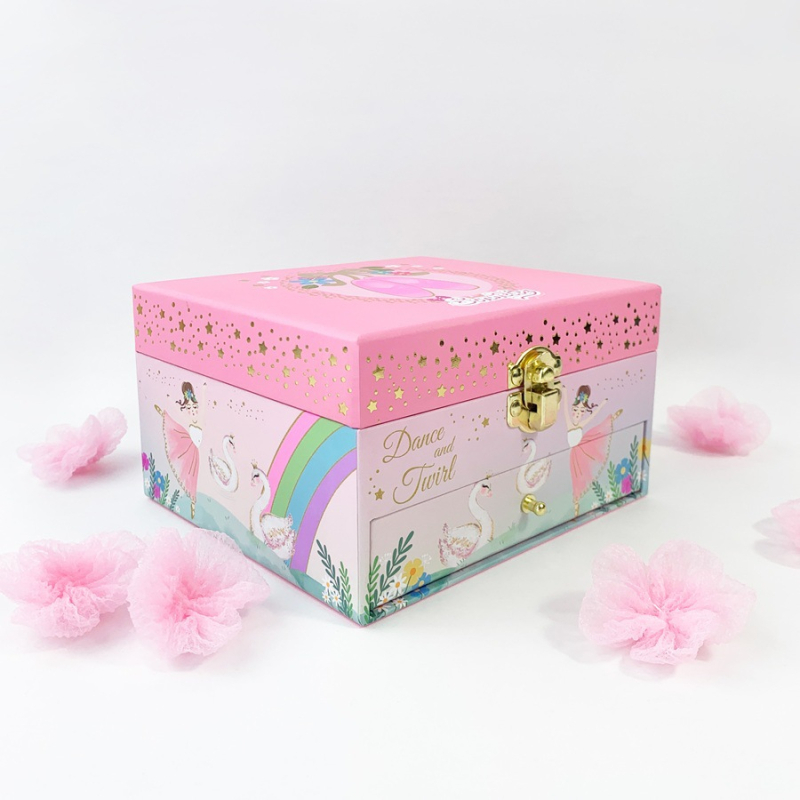 Παιδικό κουτί κοσμημάτων με μηχανικό μουσικό κουτί - Χαρτί, στυλ κινουμένων σχεδίων, Προσαρμόσιμο δώρο, Yiyu