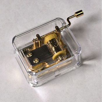 Χειροκίνητο κουτί μουσικής με μηχανισμό καμπάνας; πλαστικό, μοντέρνος απλός σχεδιασμός