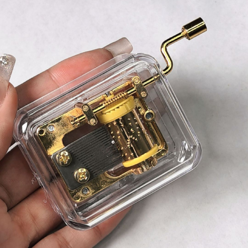 Χειροκίνητο κουτί μουσικής με μηχανισμό καμπάνας; πλαστικό, μοντέρνος απλός σχεδιασμός