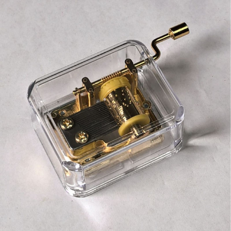 Χειροκίνητο κουτί μουσικής με μηχανισμό καμπάνας; πλαστικό, μοντέρνος απλός σχεδιασμός